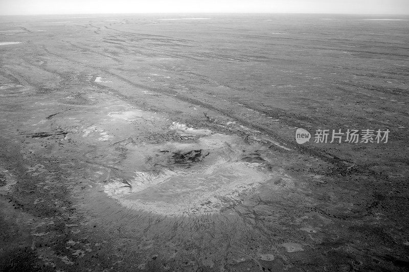 盐滩，Kati Thanda-Lake Eyre，鸟瞰图，南澳大利亚